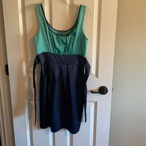 Vintage BCBG Max & Cleo Navy Blue & Teal Winter Formal Dress Women’s Size 6 NWOT